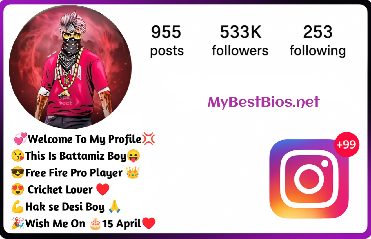 Free Fire Instagram Bio